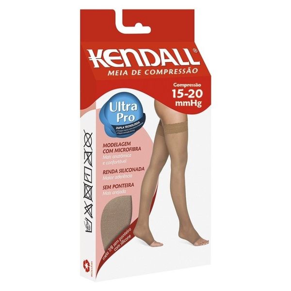 Meia De Compressao Longa Renda kendall 7/8 P Mel Sem Ponteira